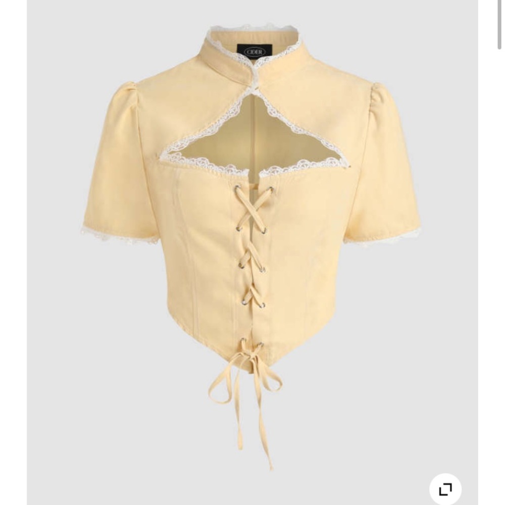 Cider Lace up cut out crop top
